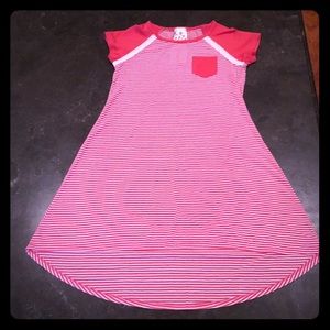 Pink & white striped hi low dress -Jenna&Jessie-10